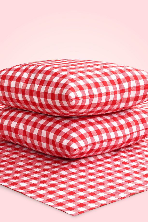 Pötikareli Büyük Kareli Piknik Örtüsü 170*170 Ve 2 Adet Piknik Minderi 45*45cm Piknik Seti - 3