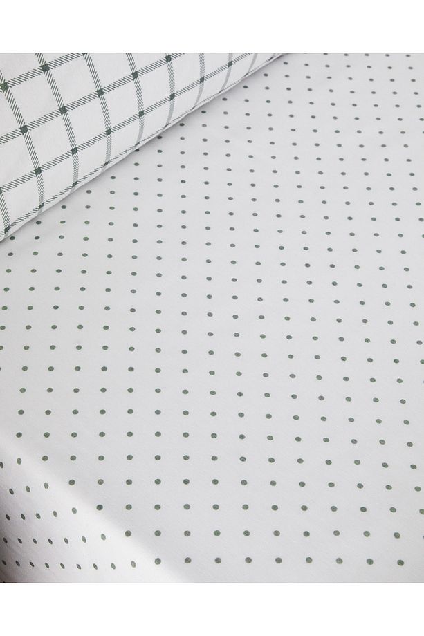 Simple Checks Kolay Ütülenir Tek Kişilik Nevresim Takımı 160x220 cm Seledon - 6