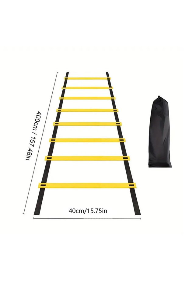 4M 8Rung Sports Agility Ladder Football Adjustable Nylon Strap Jumping Ladder Speed Fitness Body Co