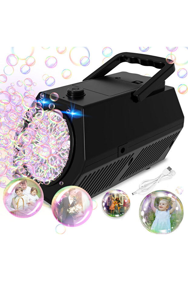 آلة نفخ الفقاعات الأوتوماتيكية WHITE Upgrade Bubble Machine بمستويين من السرعة - 1