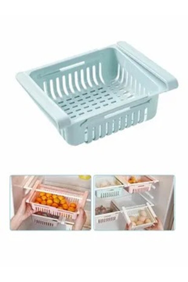 2pcs Refrigerator Storage Basket Pull Out Drawer Kitchen - - 1