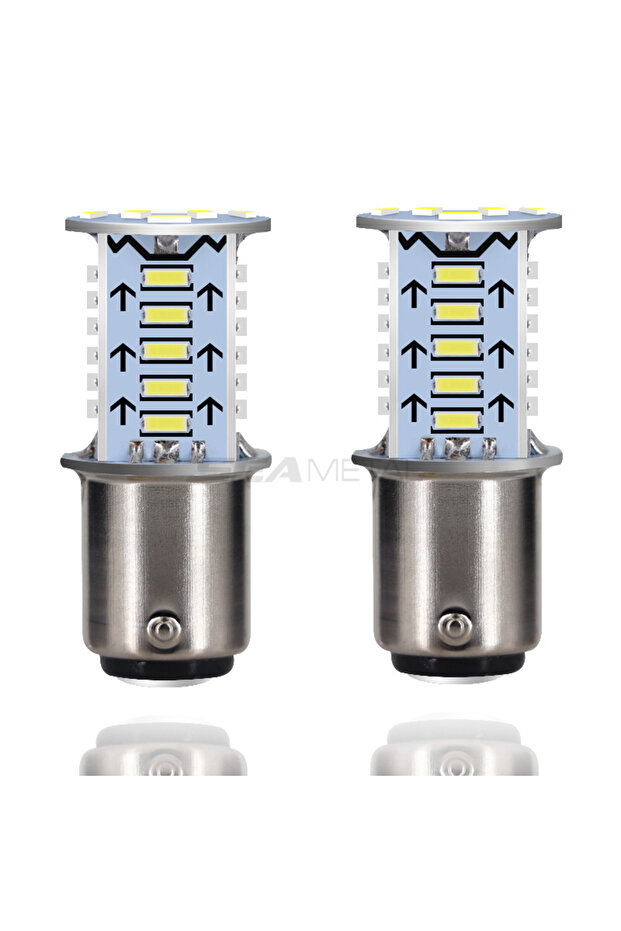قطعتان أبيضتان من BLALION 1157 LED ستروب ضوء الفرامل BAY15D لمبة 30SMD DRL فلاش ماء للرجوع للخلف