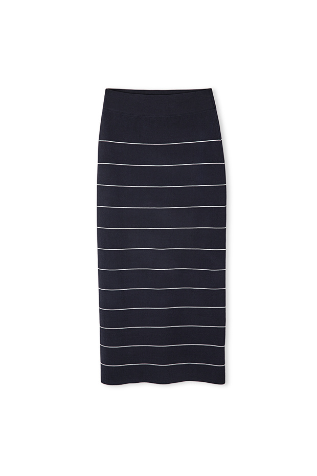 Çizgili triko etek - 3