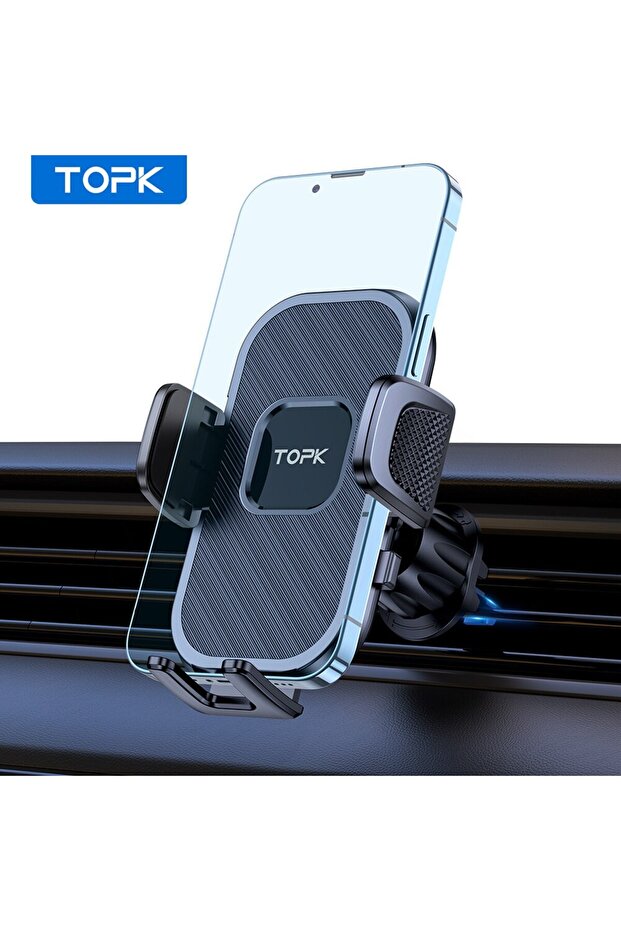 حامل هاتف السيارة TOPK، حامل جاذبية لفتحة التهوية، يدعم هواتف آيفون، يُثبت على لوحة القيادة...