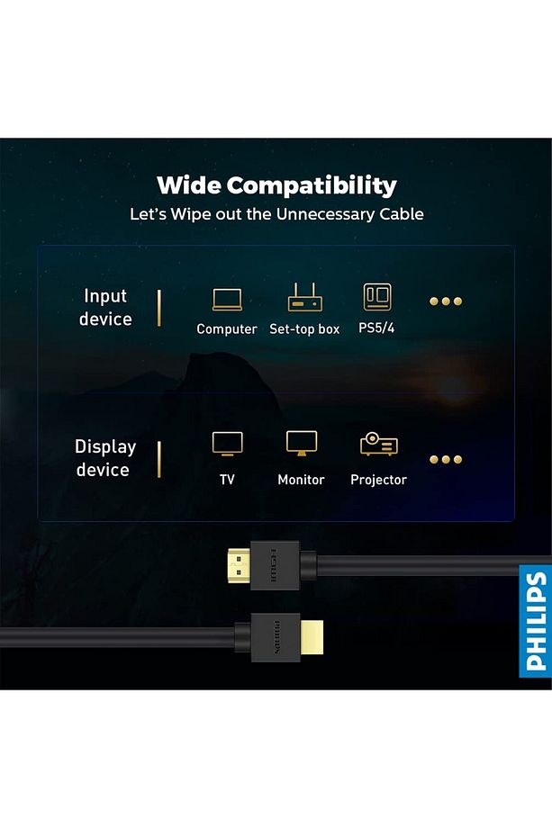 SWV9431/00 Dynamic HDR 48Gbps 8K Ultra HD 24bit 192KHz 3D eARC 1.5 Metre HDMI 2.1 Kablo - 6