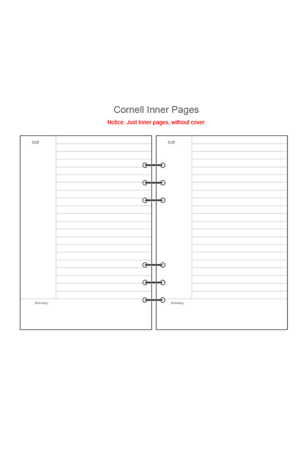 A7 Cornell A5 A6A7 45 Sheets Loose Leaf Notebook Refill Spiral Binder Inner Page Weekly Monthly To D - 1