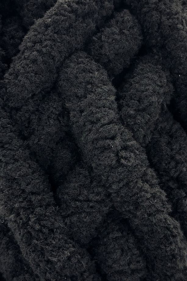 Chunky El Örgü Ipliği 200 gr Parmak Örgü Ipi Siyah - 2