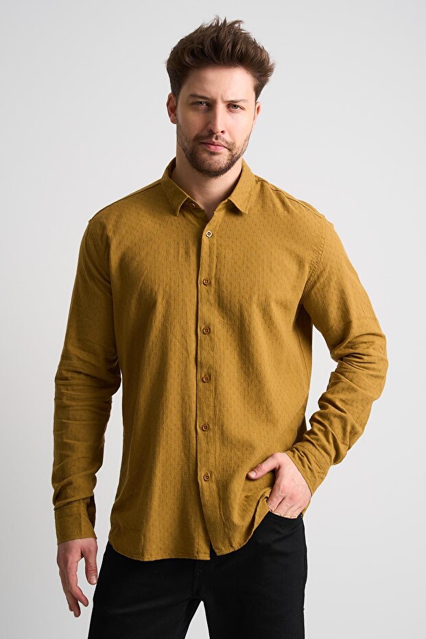 Textured Men's Linen Shirt
