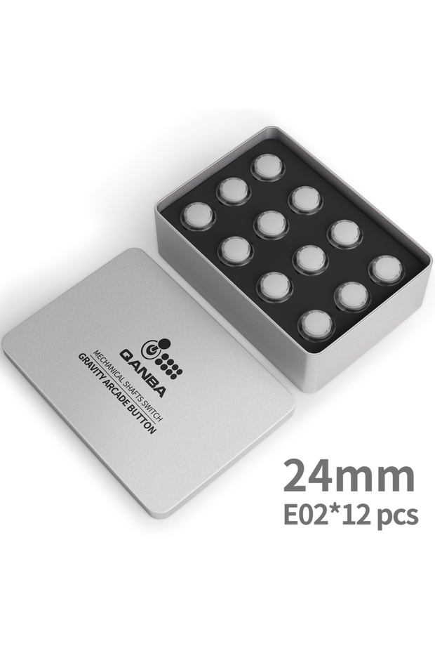Clear White E02 Qanba Gravity KS Mechanical Shafts Silent Pushbutton 24mm/30mm Arcade Button Snap-in