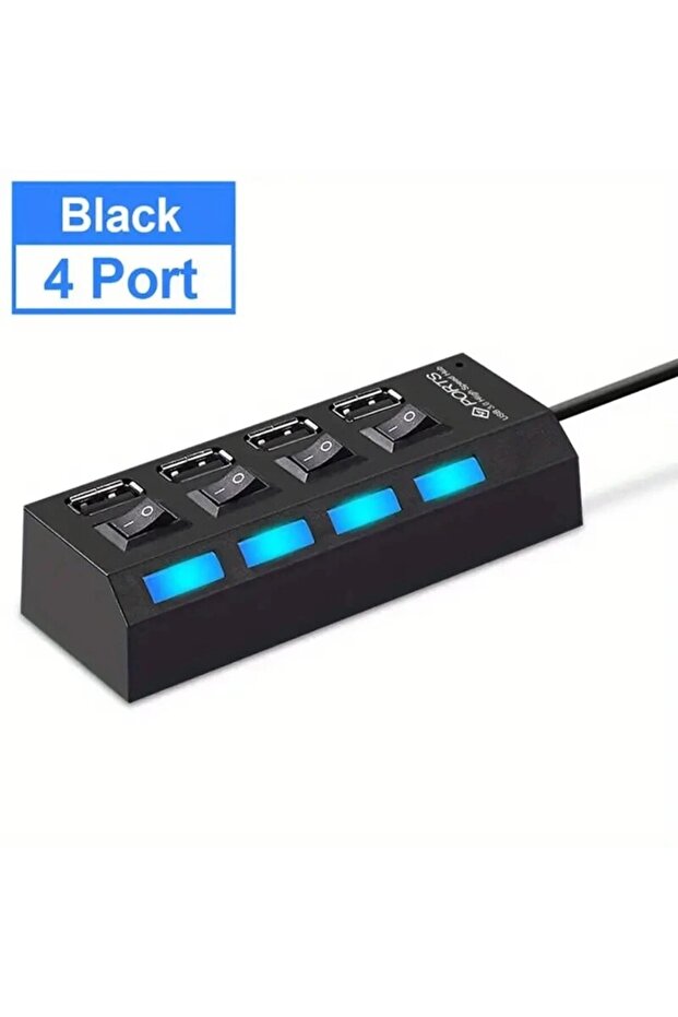 محول USB HUB 2.0 عالي السرعة 4/7 منافذ وموسع وموزع USB متعدد وموسع متعدد مع
