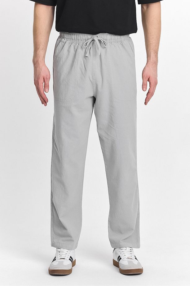 Erkek Gri Renk Regular Fit Basic Pantolon - 3