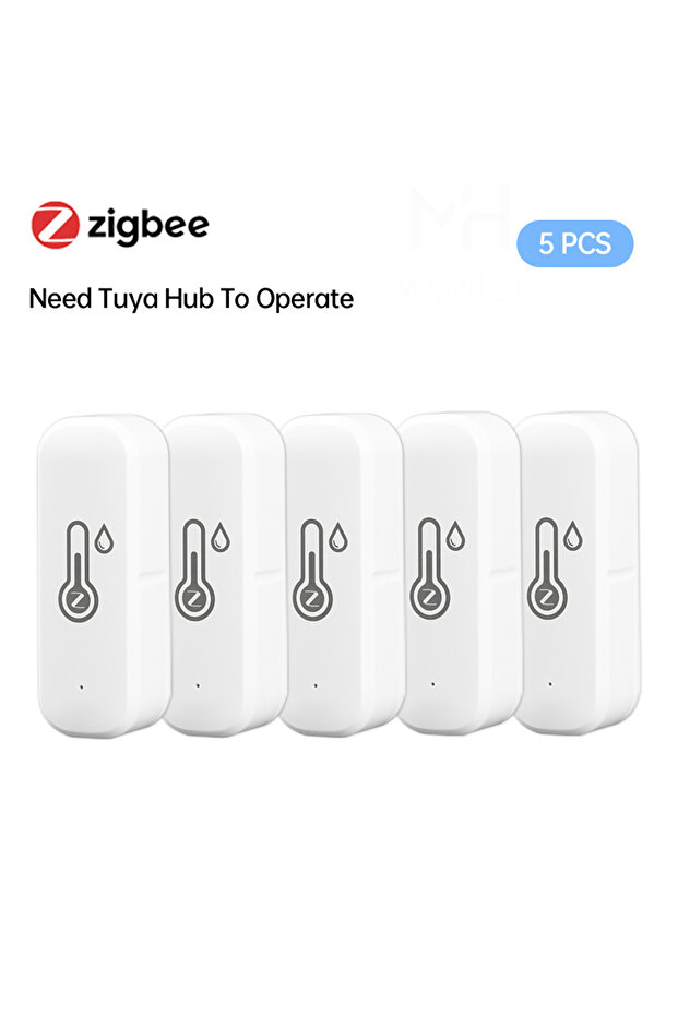 Zigbee-5Pcs Tuya Zigbee/Wifi Smart Temperature And Humidity Sensor Battery Powered Thermometer APP S - 1