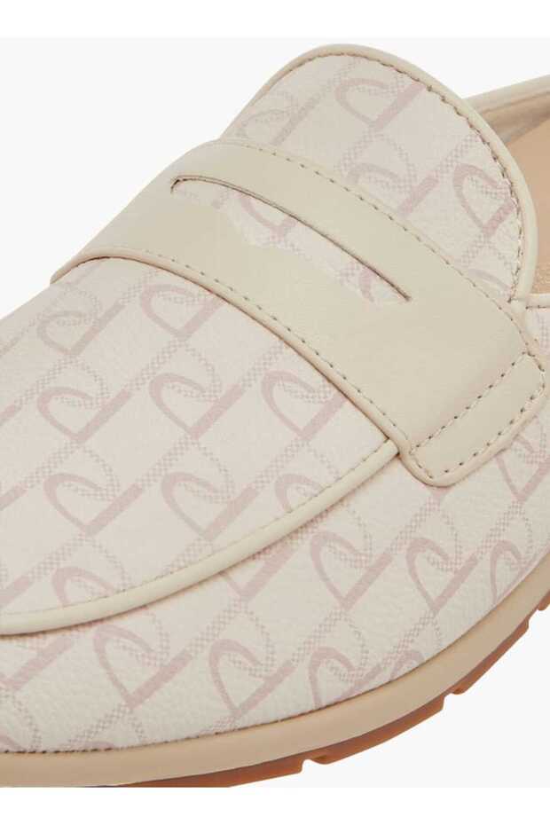Paprika Monogram Print Slip-On Mules - 4