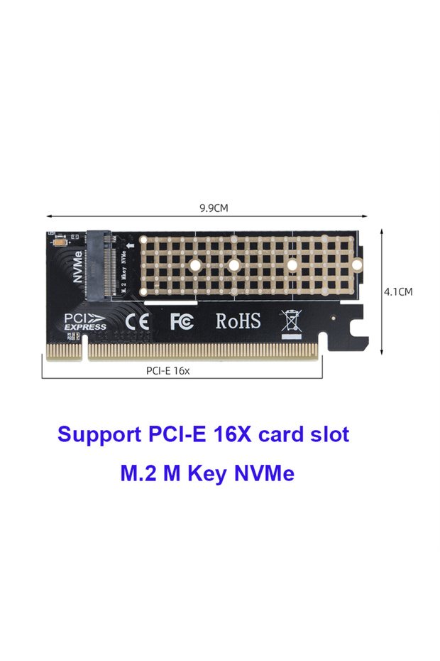 PCIE X16 M.2 NVMe M-Key to PCIe 3.0 SSD Adapter Card PCIe X4 X8 X16 For Desktop PC PCI-E Graphics C - 1