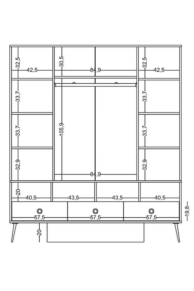 Nirvana 4 Kapaklı Dolap - 6