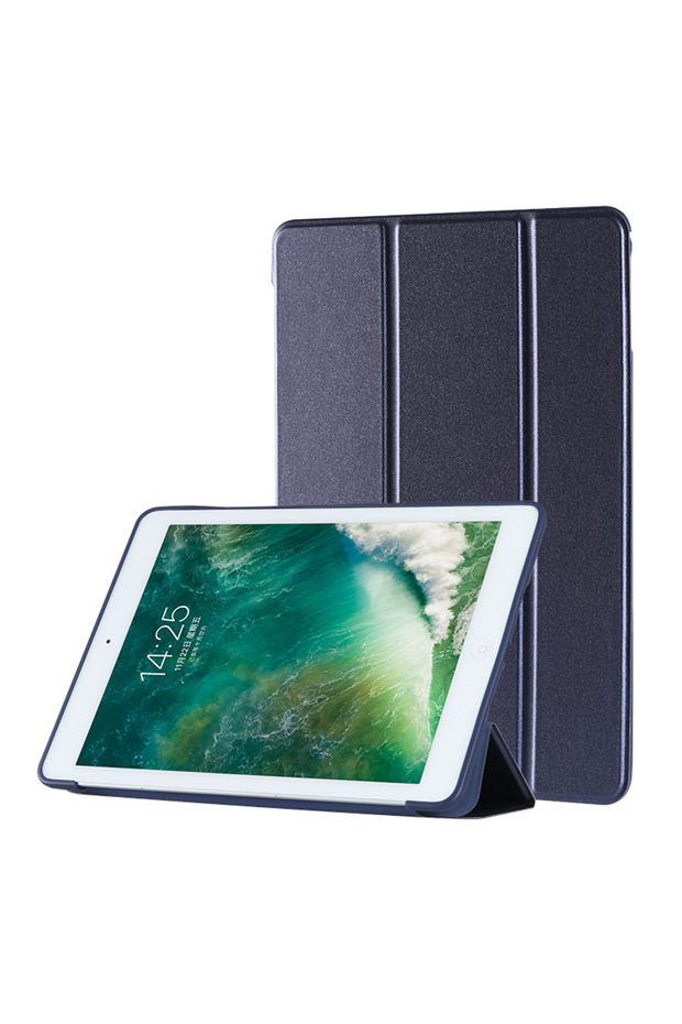 جراب Honor Pad 8 مقاس 12 بوصة باللون الأزرق الداكن لهاتف Honor Pad 8 مقاس 12 بوصة مصنوع من جلد البولي يوريثان القابل للطي ثلاثيًا وغطاء خلفي ناعم من السيليكون