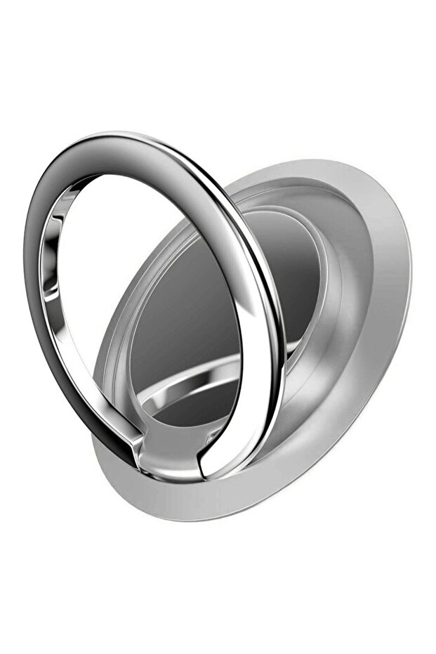 Silver Finger Ring Holder Stand Grip 360 Rotating For Mobile Phone Car Magnetic Mount Phone Back Sti