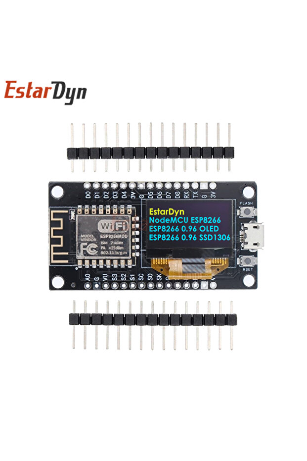 لوحة تطوير Micro USB NodeMCU ESP8266 V3 مع شاشة OLED مقاس 0.96 بوصة وحدة WiFi CH340 ESP-12F