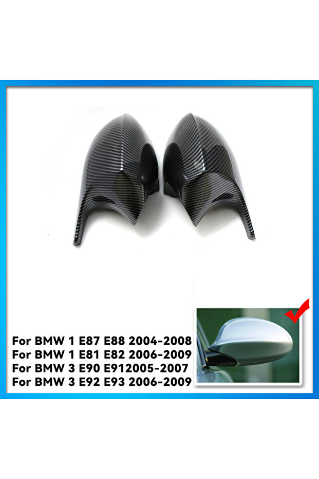 غطاء مرآة الرؤية الخلفية الجانبية من ألياف الكربون مناسب لسيارة BMW E90 E91 2005-2011 E92 E93 2006-2