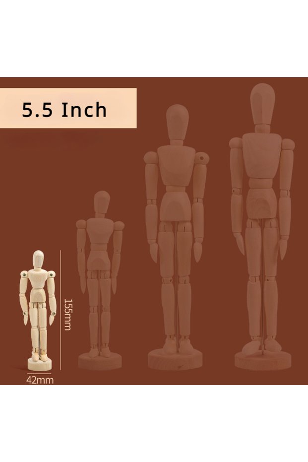 5.5 Inch 5.5/8/12 inch Artists Wooden Manikin Jointed Mannequin Perfect for Home Decoration The Huma