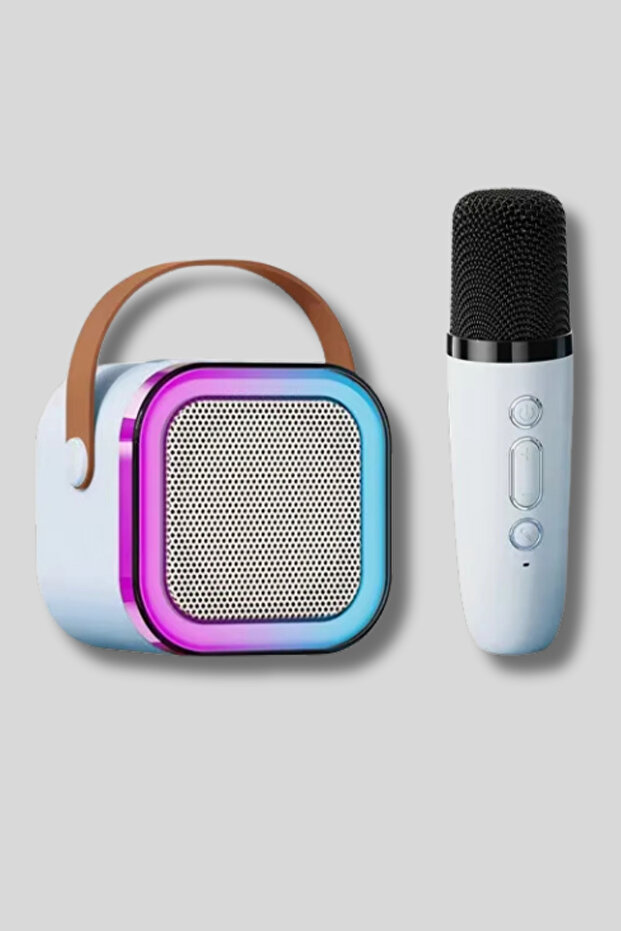 AP-S12 Mavi Karaoke Hoparlör 5W Tf Kart/Usb/Tws Mikrofonlu RGB Bluetooth Speaker Hoparlör - 2
