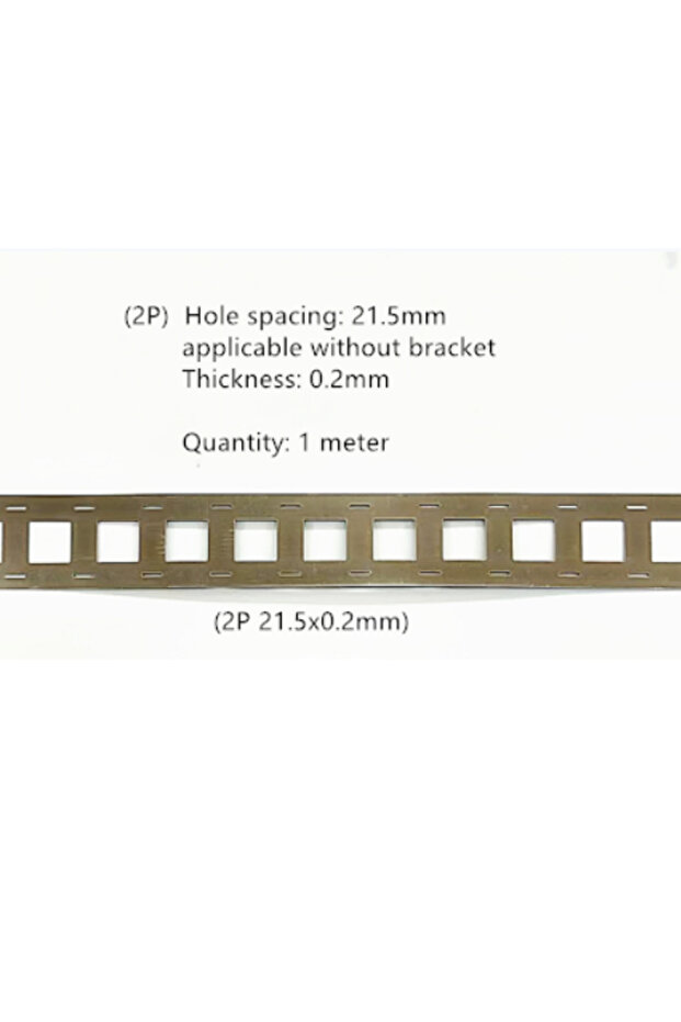 2P 21.5x0.2mm 21700 Battery Hole Spacing 21.5mm Connection Plate Stamped SPCC Nickel Plating 1 Meter