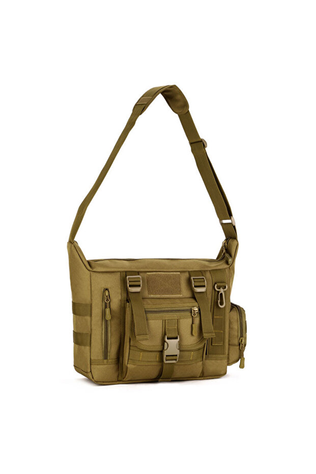 Khaki 14 Inch Laptop Shoulder Bag Men Sports Bags Man Tactical Single Backpack Men's A4 Document Mol