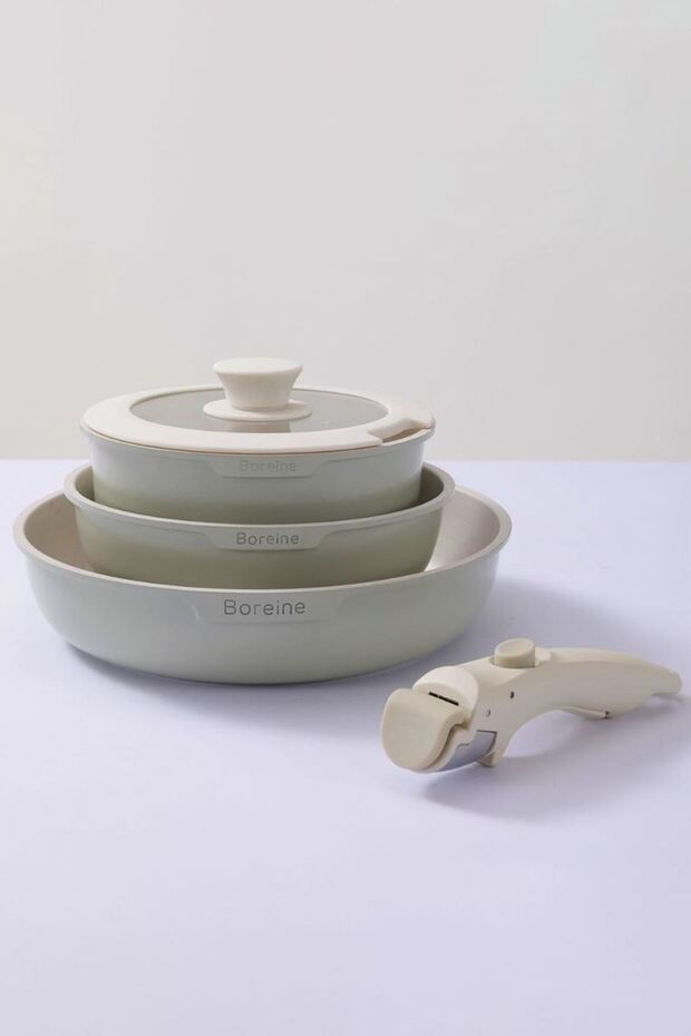 Ecolon Cap. 5 Piece Nonstick Cookware Pan Set with Removable Handles Cin610Ys - 6