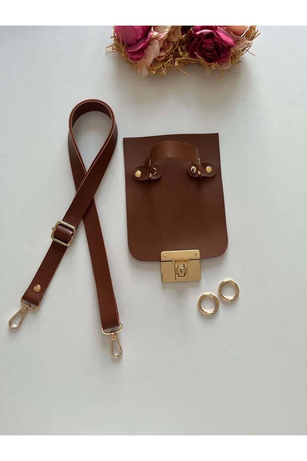 Strap with Artificial Leather for Knitted Bags, Cover Set