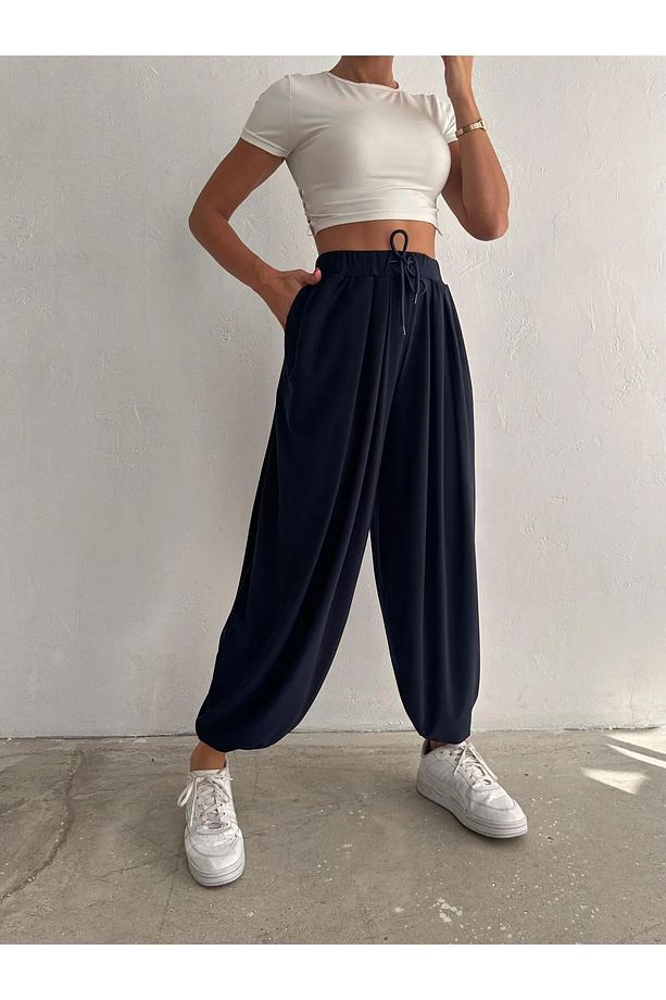 Modal Kumaş Yumuşak Doku Şalvar Pantolon - 2