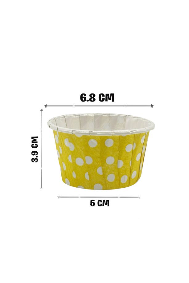 Sarı Puantiyeli Muffin Kek Kapsülü 50li - V - 4