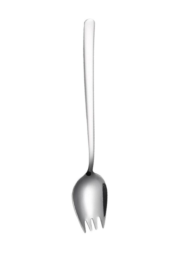 Çelik Silver Çatallı Kaşık Sofra Salata Tatlı Meyve Çatalı cin751by - 1