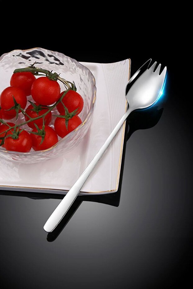 Çelik Silver Çatallı Kaşık Sofra Salata Tatlı Meyve Çatalı cin751by - 3