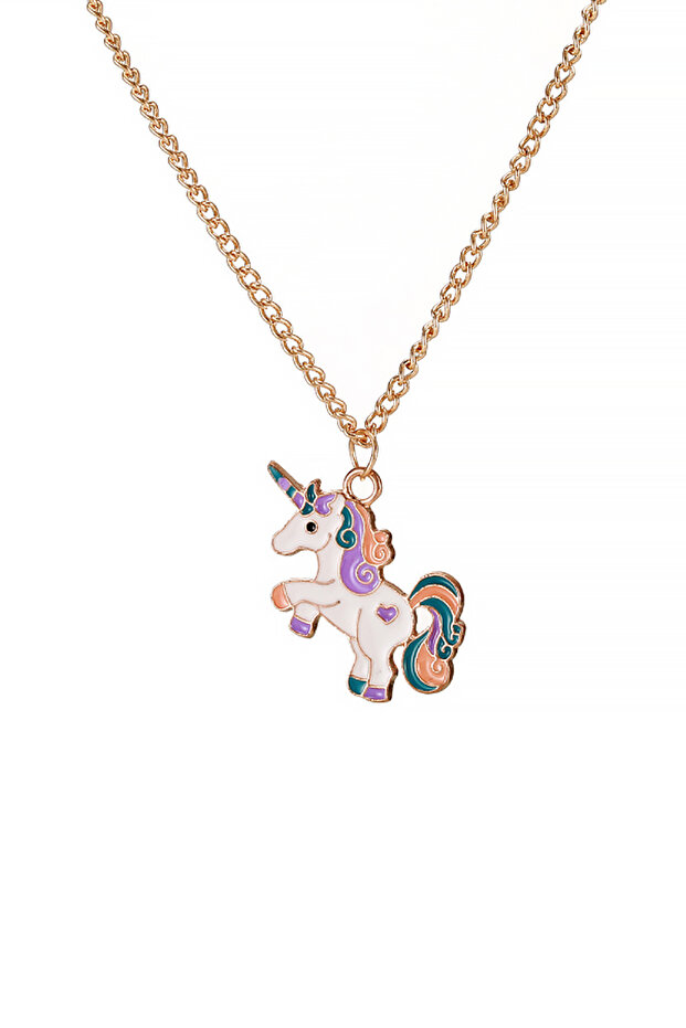 Unicorn Mineli Simli Çocuk Kolye eh73 - 1