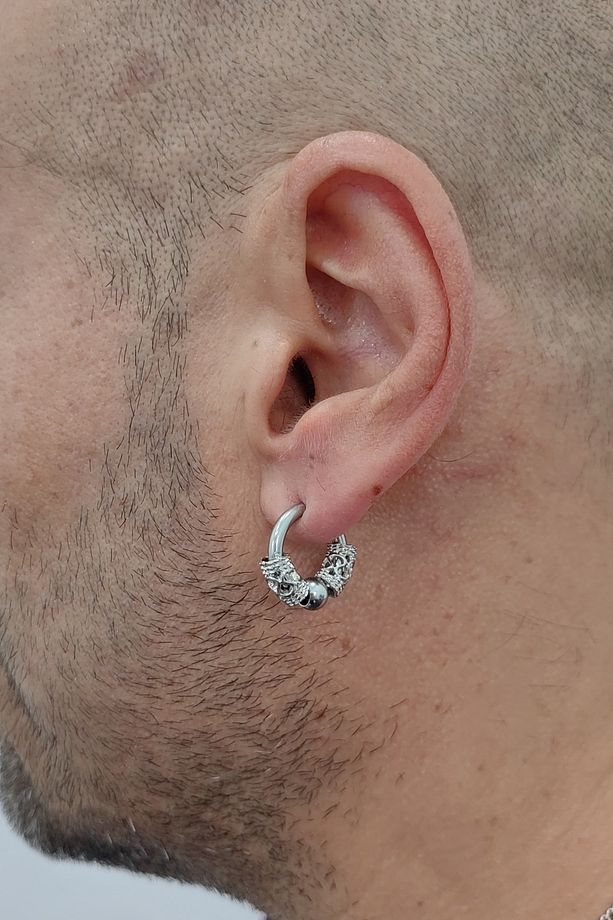 Çelik Gotik Dizayn Erkek Tek Küpe Et04 - 3