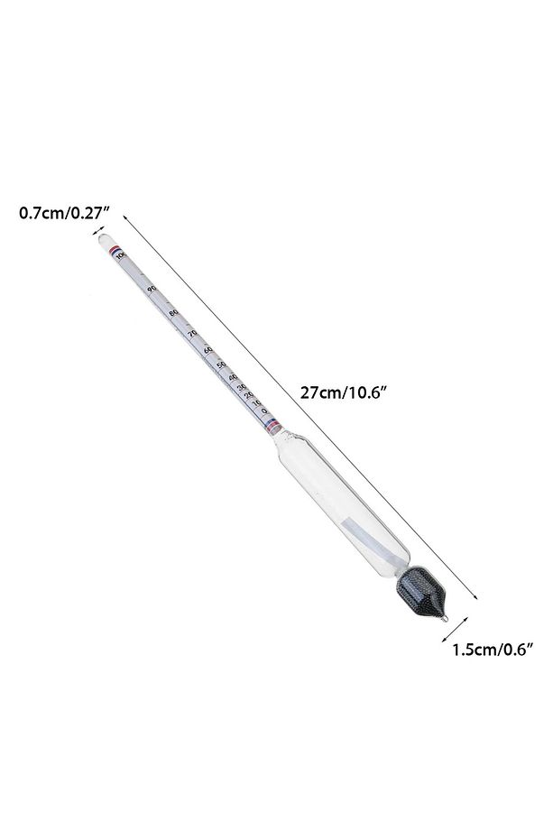 0-100 derece Alkolmetre Dansimetre Alkol Ölçer ve 250 ml Mezur Seti thr295 - 5