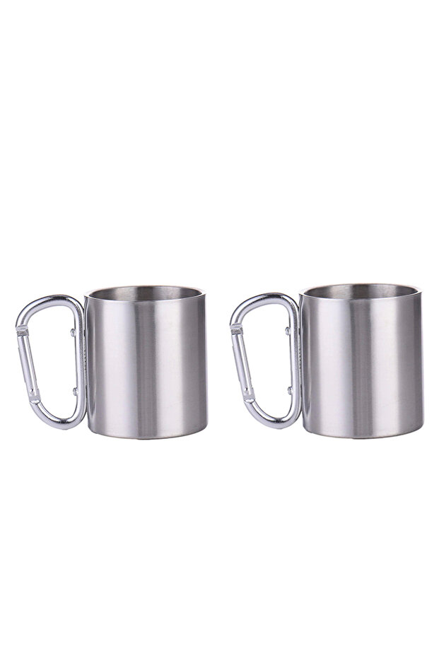 2 Packs of Karamina 180 Ml. Double Layer Steel Camping Cup Cup Cin230