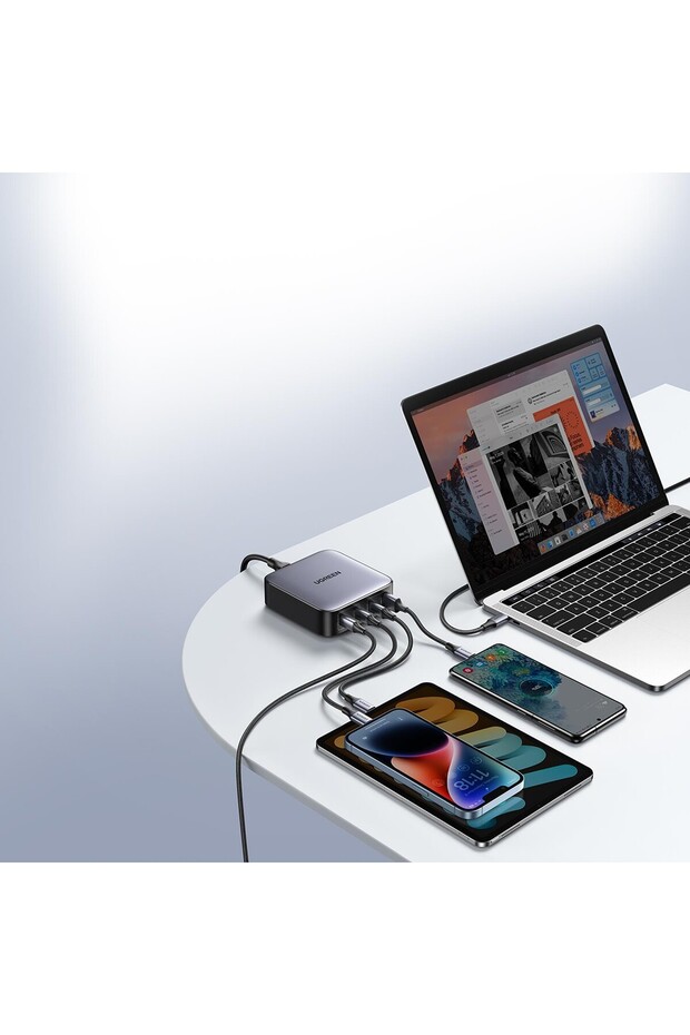 Nexode 90928 3xUSB-C+USB-A QC/PD 100W GaN Masaüstü Hızlı Şarj Adaptörü - 3