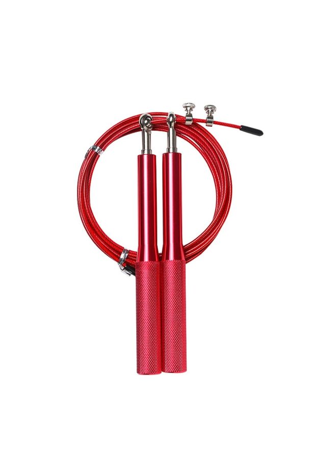 red Speed Jump Rope Adjustable Steel Cable Skipping Rope with Aluminum Handles Smooth Bearing for Ca