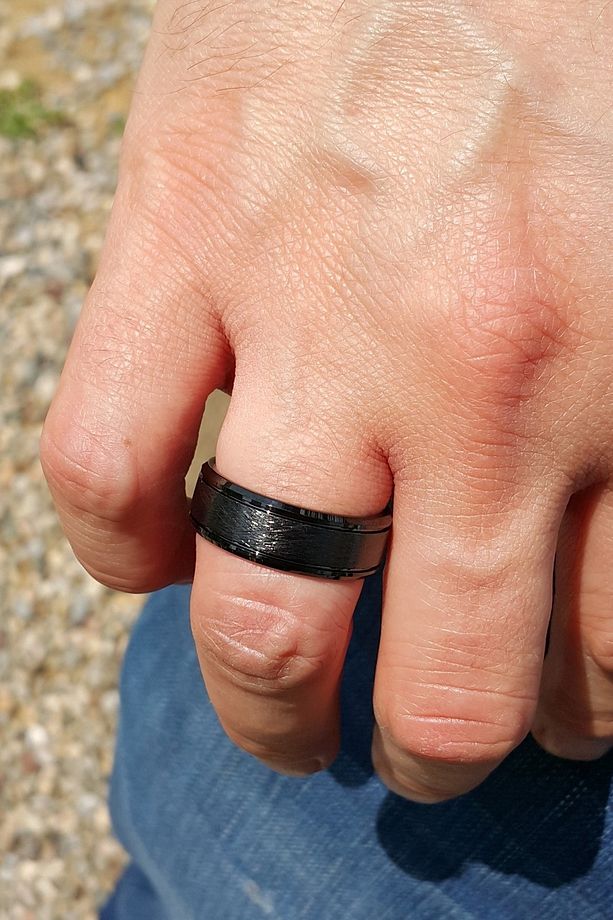 Erkek Mat Siyah Fırçalanmış Tungsten Yüzük Dm81 - 5
