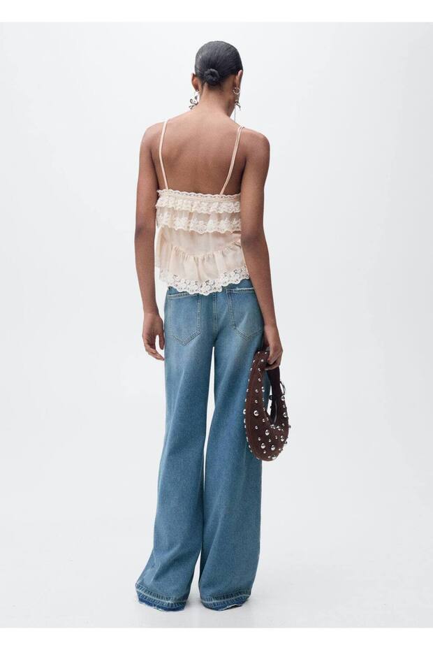 Yıpranmış paçalı wideleg jean - 4