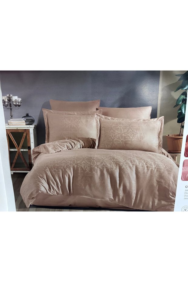 Tivoli Pollen Double Jacquard Cotton Satin 6 Piece Duvet Cover Set