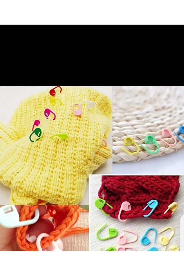 50 Pcs Bowknot Fixator Yarn Holder Plastic Safety Pin for Your Needle Amigurumi Lace and Knitting