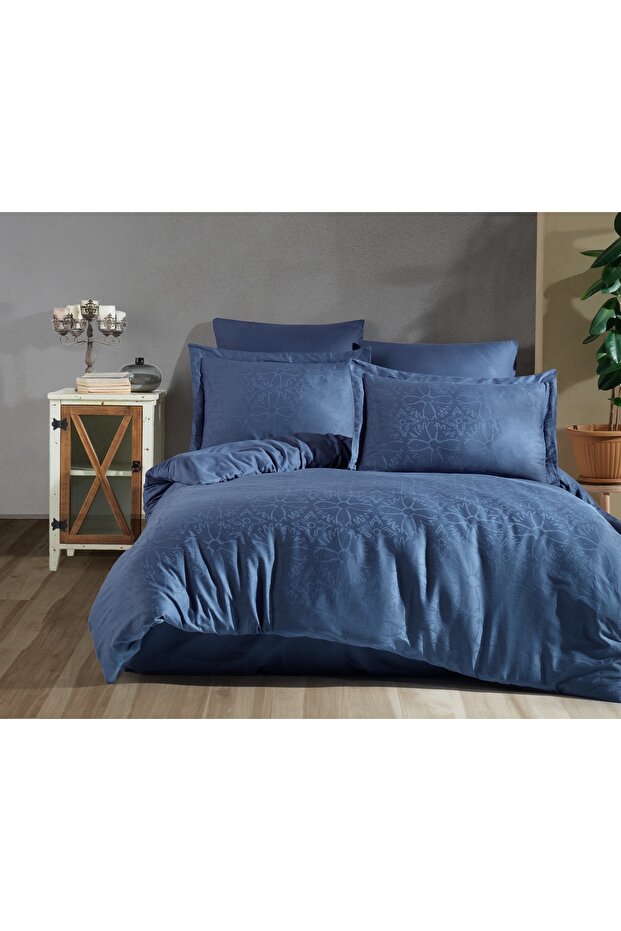 Tivoli Pollen Double Jacquard Cotton Satin 6 Piece Duvet Cover Set