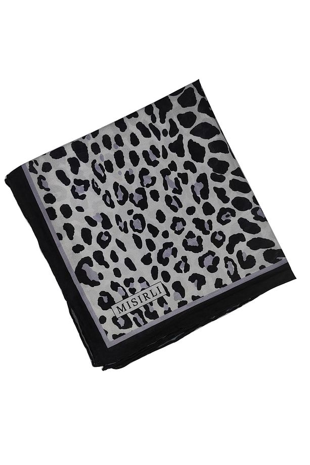 Mısırlı Eşarpları Leopar Desenli Star Krep Eşarp - 2