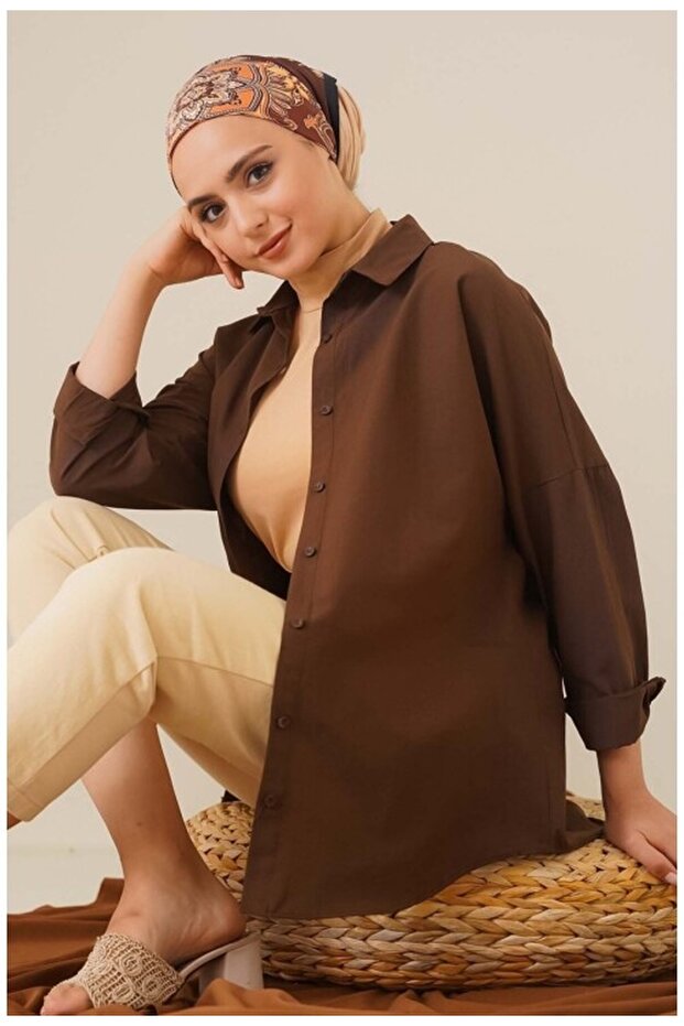 Oversize Basic Tesettür Gömlek