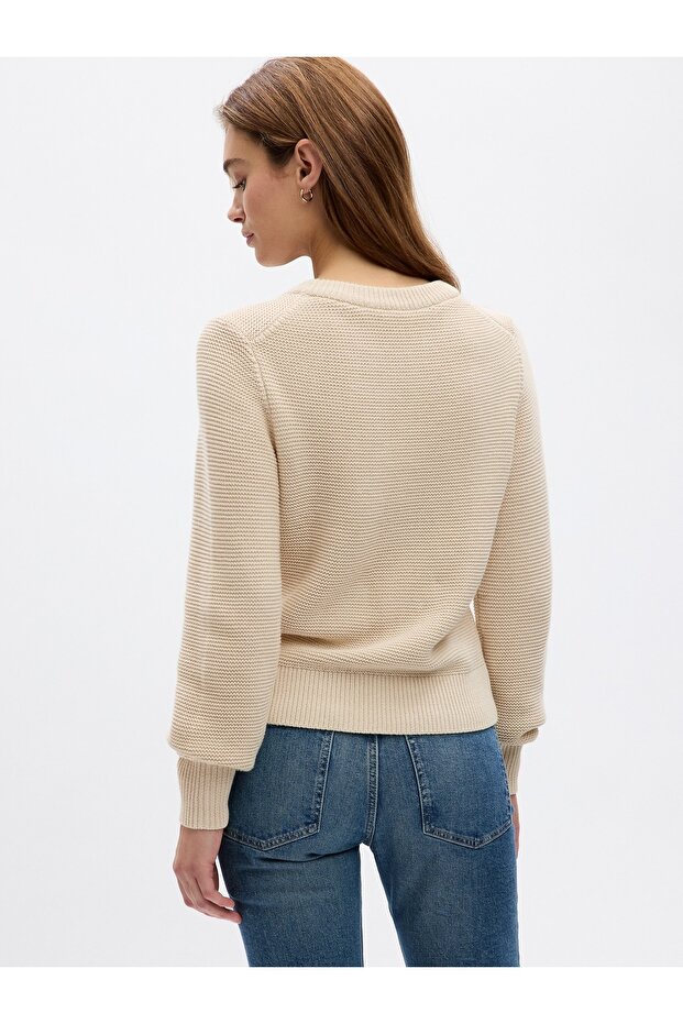 Kadın Krem Gap Logo Kazak - 2