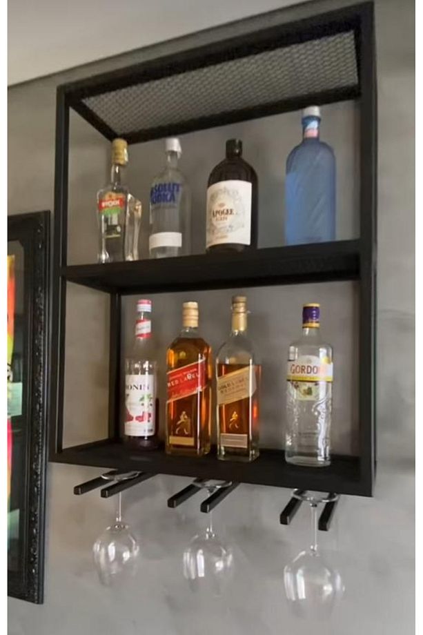 Bar stand içki rafı bardaklık - 1