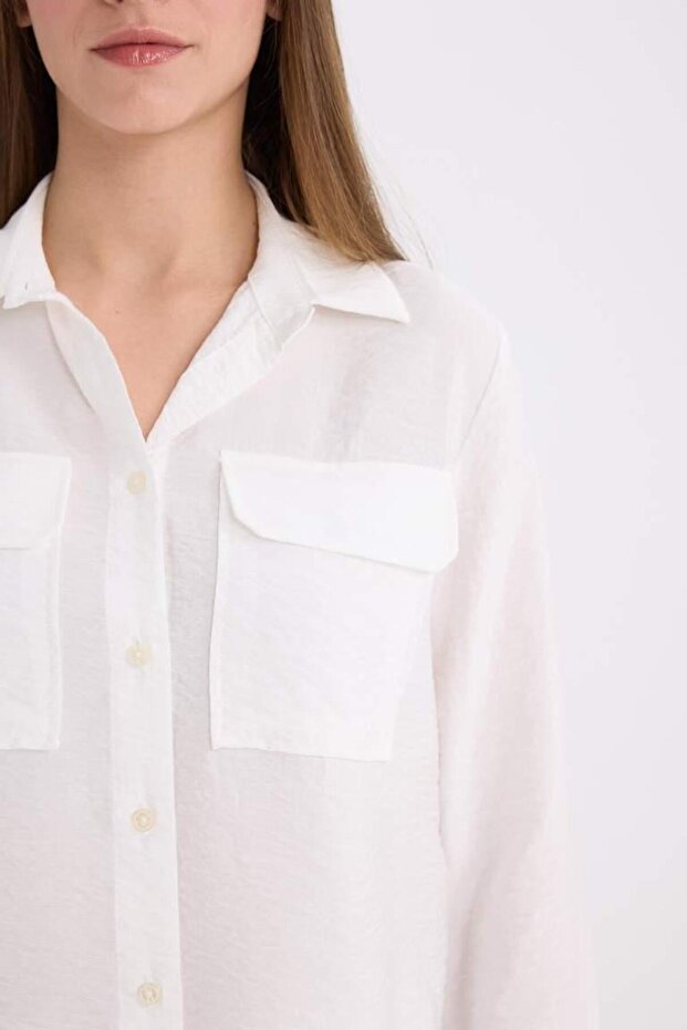 Kadın Ekru Gömlek - 5