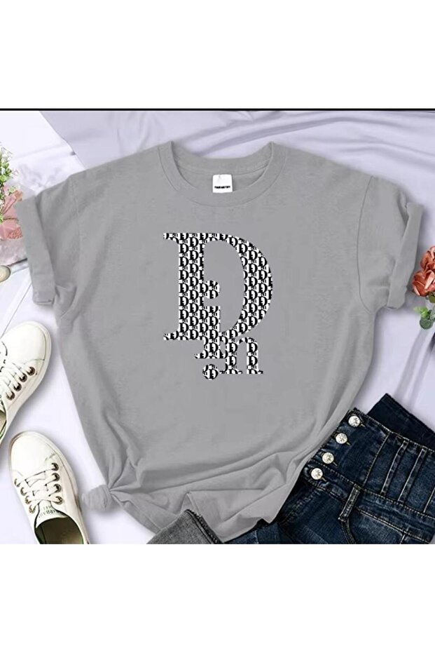 Religion Printed Cotton Combed Round Neck Gray T-shirt